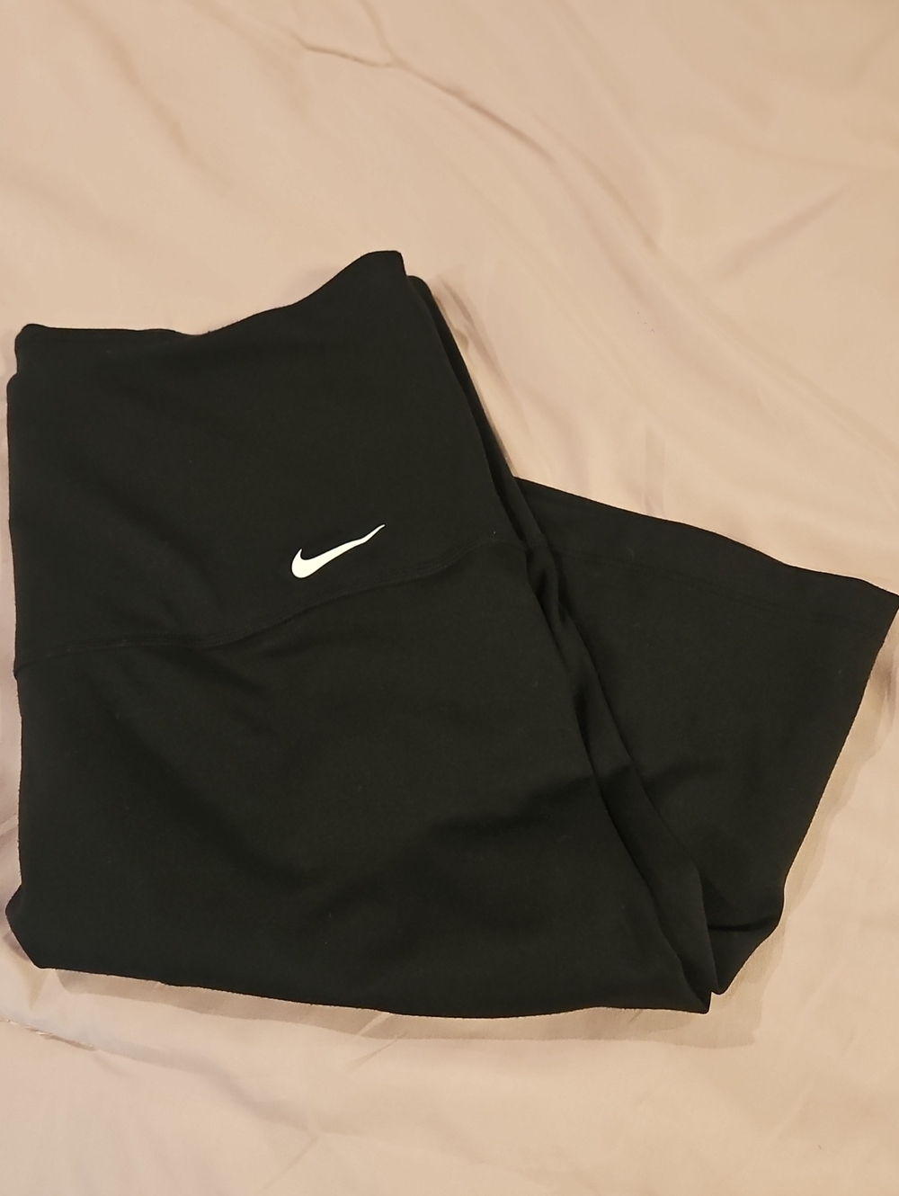 Nike Black Women's Athletic Shorts with White Swoosh